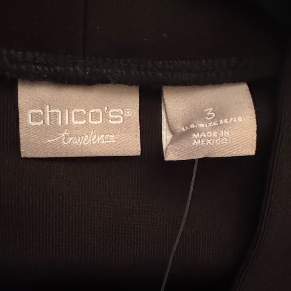 Chicos new black Jacket 3 US XL Travel Toggle Button Stretch Relaxed Comfort - Picture 6 of 8